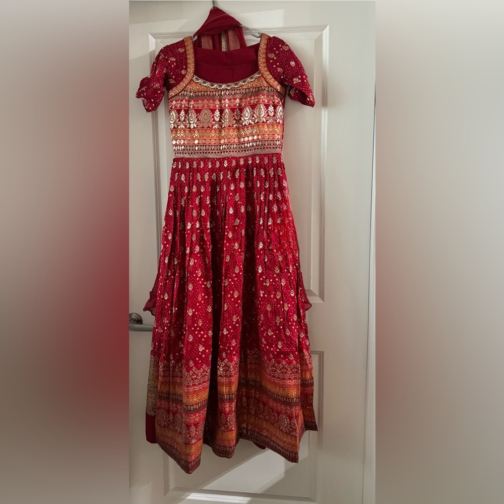Elegant Red Women's Bollywood Dress